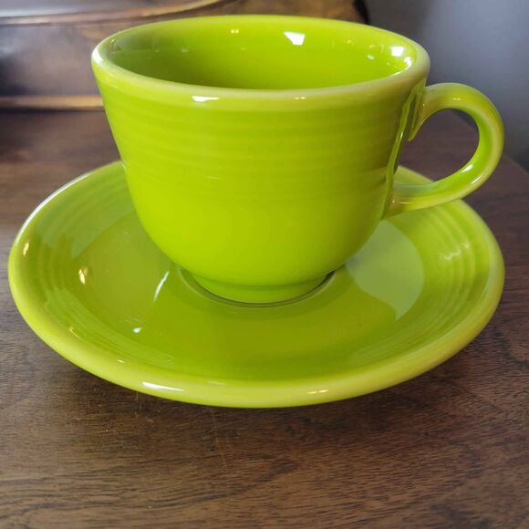 Homer Laughlin Fiesta Cup and Saucer Lemongrass HLC - Picture 1 of 6